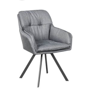 Scaun lounge rotativ gri Chair Lounger Armrest Grey | INVICTA INTERIOR