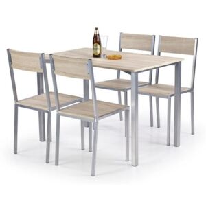 Set masa din MDF si metal + 4 scaune Ralph Sonoma Oak, L110xl70xH75 cm