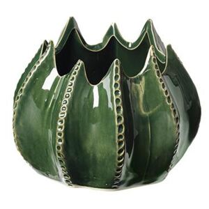 Ghiveci Verde din Ceramica EZRA - Ceramica Verde Diametru(16.5 cm) x Inaltime(12 cm)