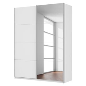 Dressing SKOP VI , Pal/oglinda, alb alpin, 222 x181 cm, 2 usi, premium