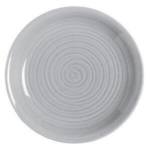 Platou Ceramic Decorativ Gri - Ceramica Gri Deschis Diametru 35cm x inaltime 4cm