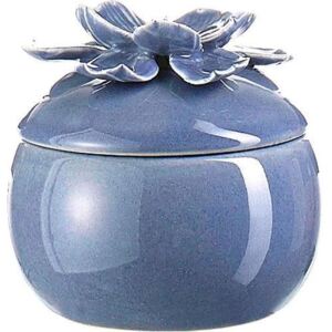 Cutie Ceramica cu Capac - Ceramica Albastru Diametru 7cm x Inaltime 6cm