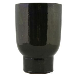 Ghiveci din Ceramica Lucioasa - Ceramica Negru L-diametru(22cm) x inaltime(32cm)