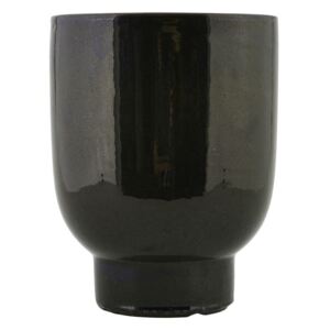 Ghiveci din Ceramica Lucioasa - Ceramica Negru M-diametru(20cm) x inaltime(26cm)