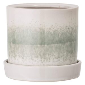 Ghiveci cu Farfurioasa din Ceramica Verde Paula - Ceramica Verde Q(14 cm) x Inaltime(13 cm)