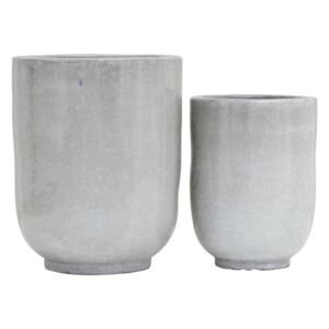 Set Ghivece PHO (2 buc) - Ceramica Gri Diametru 35cm x Inaltime 45cm x Diametru 45cm x Inaltime(55 cm)