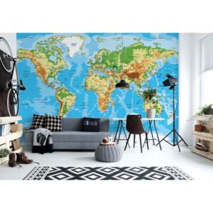 Fototapet GLIX - World Map Atlas + adeziv GRATUIT Papírová tapeta - 368x254 cm