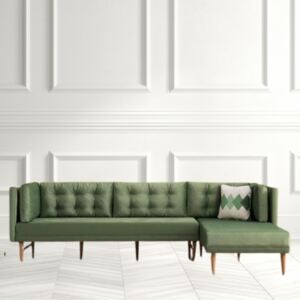 Coltar Dreapta IMANI Verde, 270x85x98 cm, Stil modern, Living/Birou/Sala de asteptare