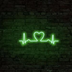 Decorațiune luminoasa HEART, Verde, 52x17x2 cm, Neon impermeabil IP67, 8-10 W, Dormitor/Living/Birou