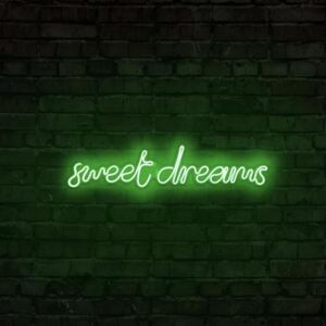 Decorațiune luminoasa SWEET DREAMS, Verde, 66x15x2 cm, Neon impermeabil IP67, 8-10 W, Dormitor/Living/Birou