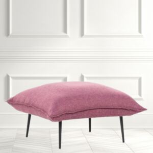 Taburet Roz pastel SEVY, Stofa catifelata, 75x75x40 cm, Stil modern, Living/Dormitor/Birou