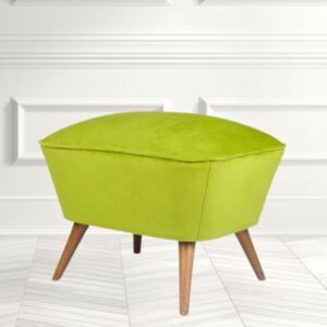 Taburet verde HAYLEY, Stofa catifelata, 57x45x45 cm, Stil modern, Living/Dormitor/Birou