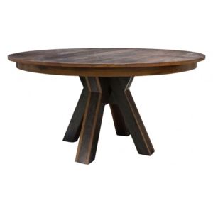 Masa dining rotunda din lemn 150cm Ferrum Iron Wood Versmissen