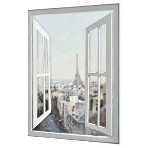 [art.work] Tablou pictat manual - vedere de la fereastra (luminoasa) model 51 - panza in, cu rama ascunsa - 120x90x3,8cm