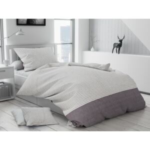 Lenjerie de pat din bumbac flanelat Culoare Crem, BEIGE + husă de pernă 40x50 cm Gratuit