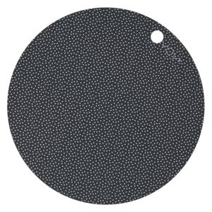 Suport pentru Farfurie Negru cu Buline (set 2 buc) - Silicon Negru diametru(38cm) x inaltime(0.15cm)