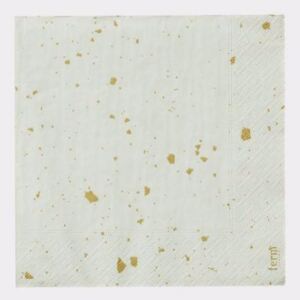 Servetele din Hartie cu Confetti Aurii (set 20 buc) - Hartie Alb lungime(16.5cm) x latime(16.5cm)