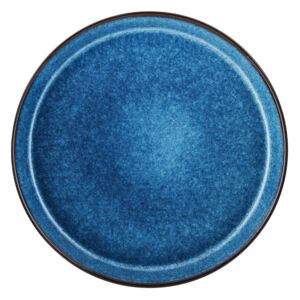 Farfurie Ceramica Neagra cu Interior Albastru Inchis - Ceramica Negru Dia(27 cm)