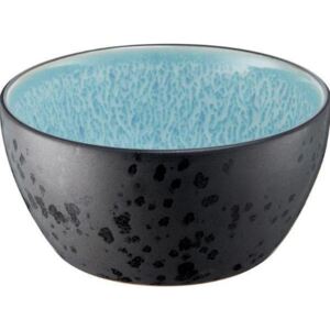 Bol Ceramic Negru cu Interior Albastru Deschis - Ceramica Negru Inlatime(6 cm) x Diametru( 12 cm)
