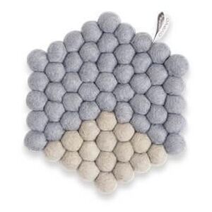 Suport Hexagonal pentru Oale din Lana - Lana Gri Lungime(19 cm) x Inaltime(2 cm) x Latime( 17 cm)