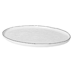 Platou Oval din Portelan SALT - Portelan Alb Latime(26.5 cm) x Lungime(38 cm)