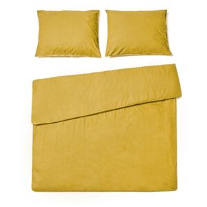 Lenjerie pentru pat dublu din bumbac Le Bonom, 200 x 220 cm, galben muștar