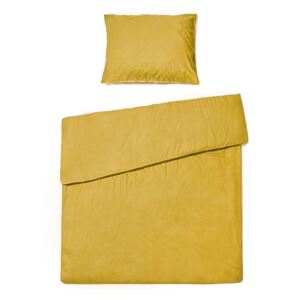Lenjerie de pat din bumbac pentru o persoană Le Bonom, 140 x 220 cm, galben muștar
