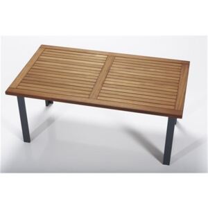 Masa de cafea pentru gradina, din aluminiu si lemn Assento Outdoor Maro / Antracit, L110xl65xH40 cm
