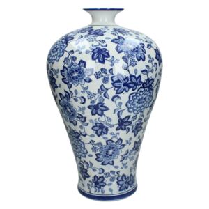 Vaza din portelan alb/albastru 28x28x48 cm
