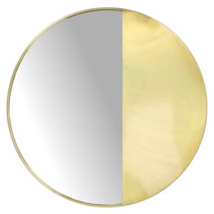 Oglinda rotunda cu rama din metal aurie 60x2,5x60 cm