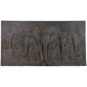 Tablou din polirasina Elephants 98,3x8x52,6 cm gri