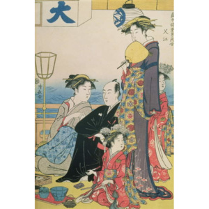 Women of the Gay Quarters, right hand panel of a diptych (colour woodblock pring) Reproducere, Torii Kiyonaga