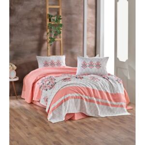 Cuvertură pat din bumbac Almina Pink, 200 x 230 cm