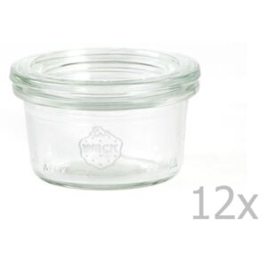 Set 12 borcane cu capac ermetic Weck Sturz, 50 ml