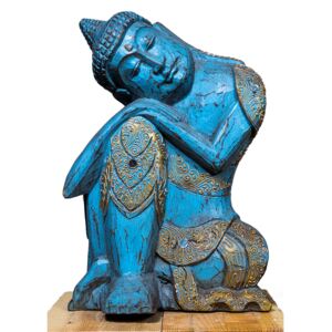 Statuetă Resting Buddha Turquoise, M