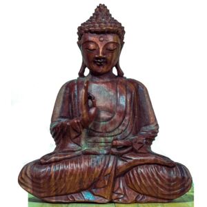 Statuetă Lacquered Wood Teaching Buddha, L
