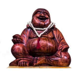 Statuetă Lacquered Wood Happy Buddha, XL