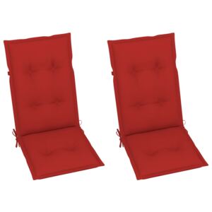 Perne pentru scaun de grădină, 2 buc., roșu, 120x50x7 cm