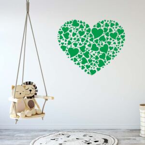 Heart of hearts - autocolant de perete Verde 100 x 80 cm