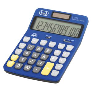 Calculator de birou EC 3775, 12 digit, baterie+solar, albastru, Trevi