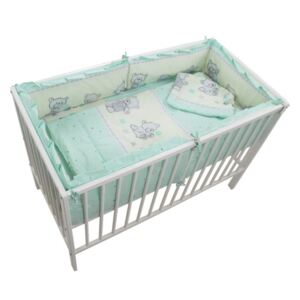 Lenjerie MyKids Teddy Toys Turquoise 4+1 Piese M1 120x60