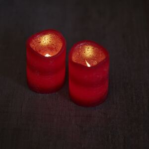LED WAX lumânare 6,5 cm, set 2, roșu
