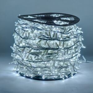 DecoLED LED șirag – 100 m, alb rece cu efect FLASH, 2000 diode, cablu alb