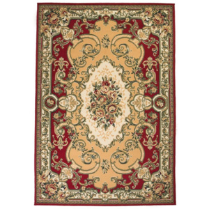Covor persan, design oriental, 160 x 230 cm, roșu/bej