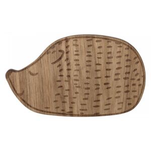 Tocator oval maro din lemn de salcam 10,5x15 cm Hedgehog Bloomingville