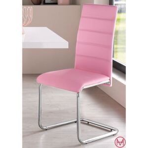 Set 2 scaune Fiti roz imitatie de piele