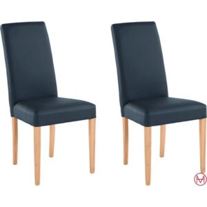 Set 2 scaune Marion albastre imitatie piele