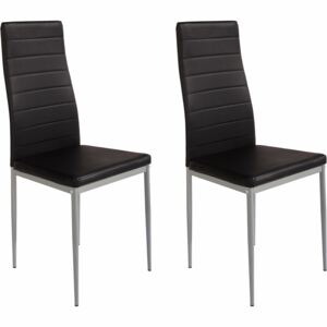 Set 2 scaune Homexperts negre imitaţie de piele