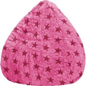 Fotoliu sac beanbag Fluffy Stars XL roz