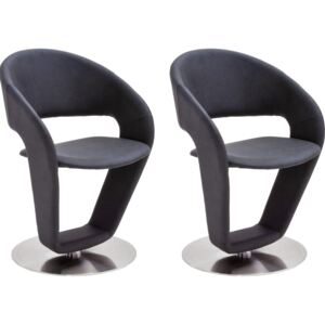 Set 2 scaune FIRONA antracit piele ecologica 62/62/90 cm